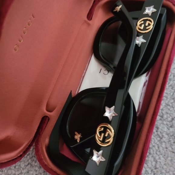 Gucci Grey Butterfly Ladies Sunglasses GG0208S 001 49 Cat Eye Gradient - Picture 2 of 4